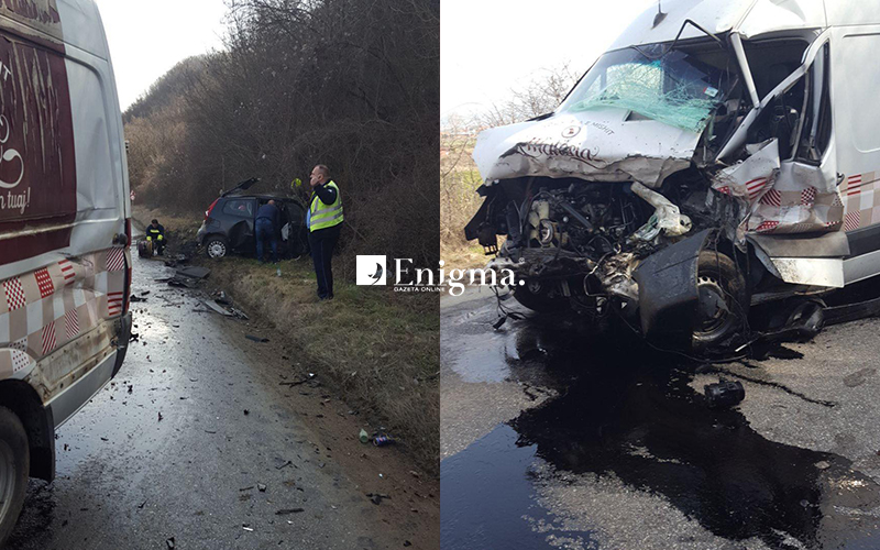 Pamje nga aksidenti në rrugën Gjilan-Kamenicë