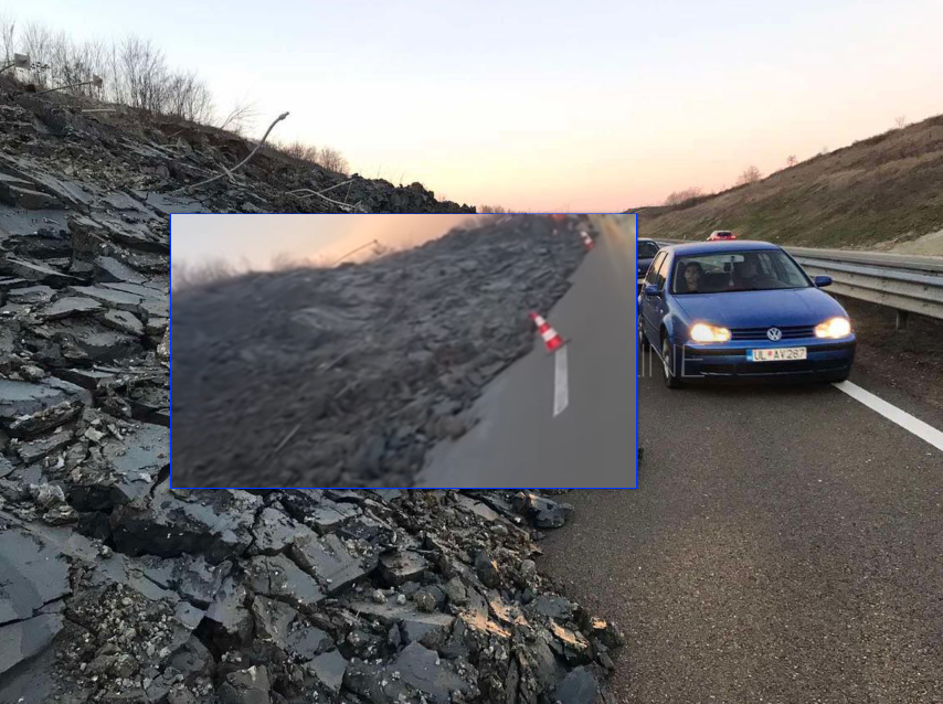 Rrëshqitje e madhe dheu në autostradën “Ibrahim Rugova”