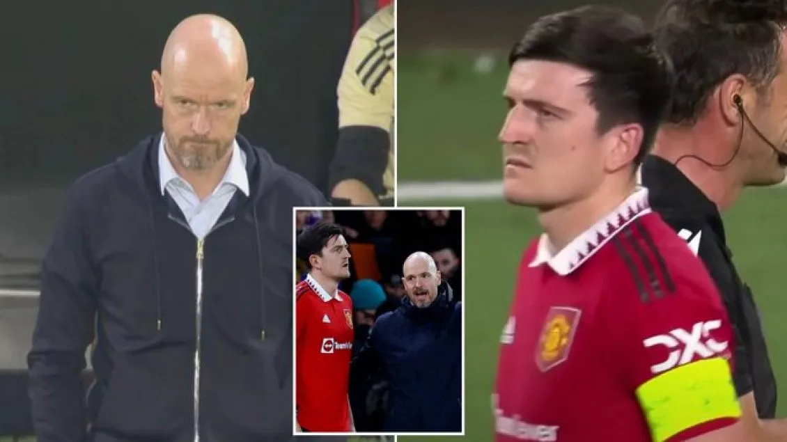 Gazetari i afërt me Man United kapi momentin tensionues mes Erik ten Hag dhe Harry Maguire