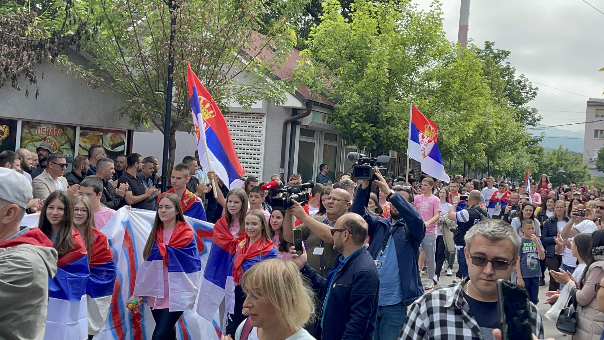 Edhe nxënës shihen në protestën e sotme në Zveçan