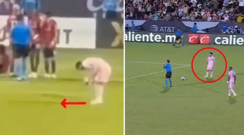Edhe lojtari më i mirë në botë bën me “hile”, Messi shtyu topin disa metra për ta pozicionuar më mirë para se të realizonte eurogol