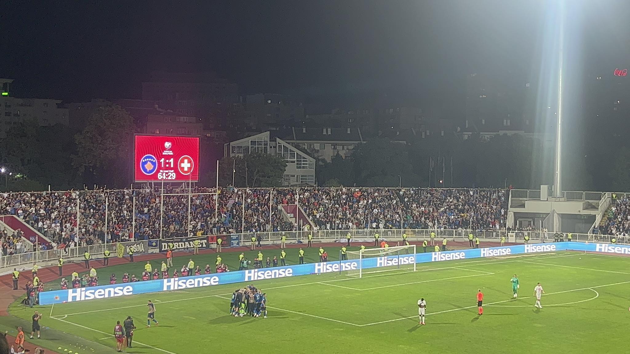 Shpërthen stadiumi “Fadil Vokrri”, Kosova barazon ndaj Zvicrës