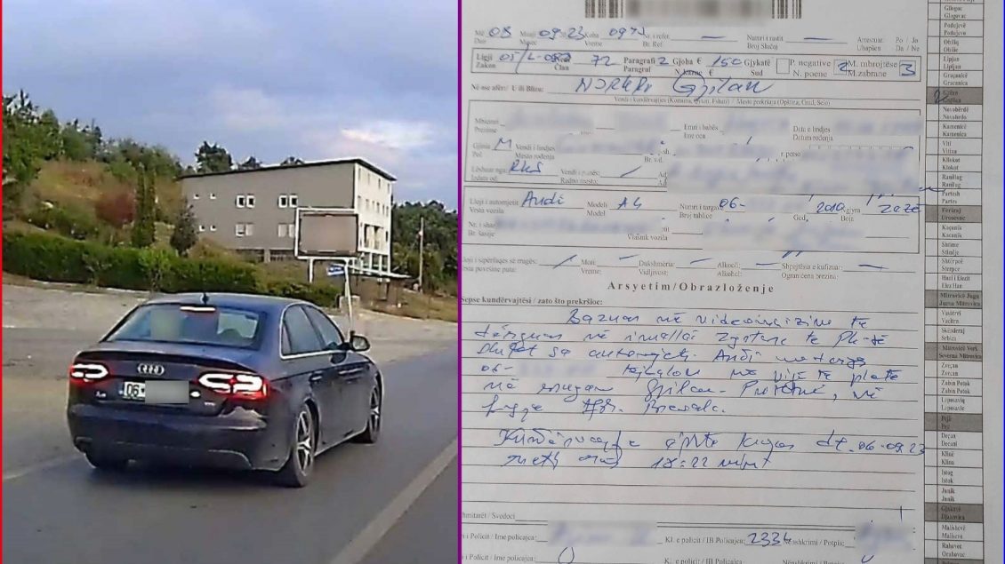 E incizuan duke bërë tejkalim në vijë të plotë, gjobitet me 150 euro shoferi në rrugën Gjilan-Prishtinë