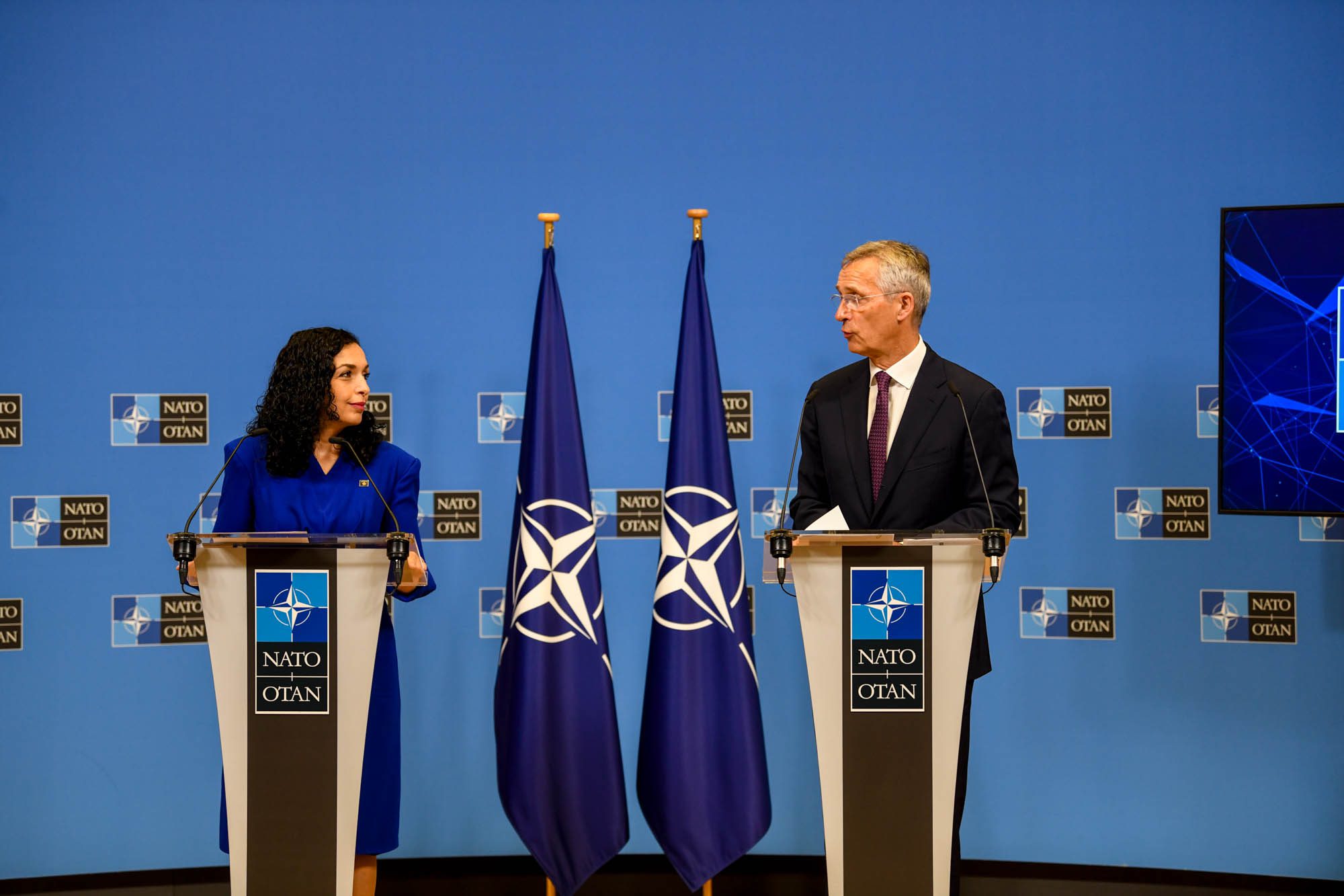 Osmani pas takimit me Stoltenberg: Përsërita përkushtimin e fortë të Kosovës për anëtarësim në NATO