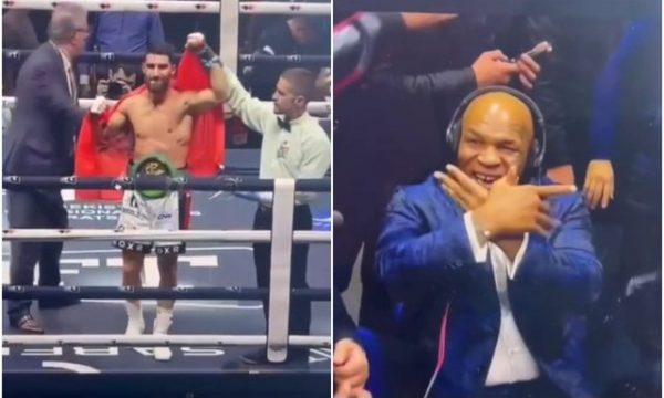 Boksieri shqiptar Ermal Hadribeaj fiton titullin, Mike Tyson e përshëndet me ‘shqiponjën’