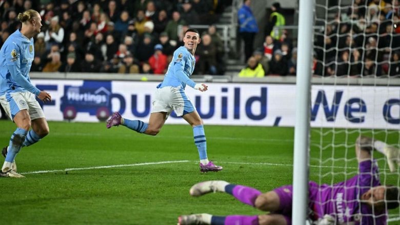Phil Foden shënon hat-trick në fitoren e Cityt ndaj Brentfordit