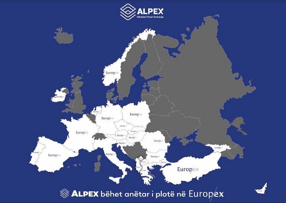 Bursa Shqiptare e Energjisë (ALPEX) anëtare e plotë në Europex