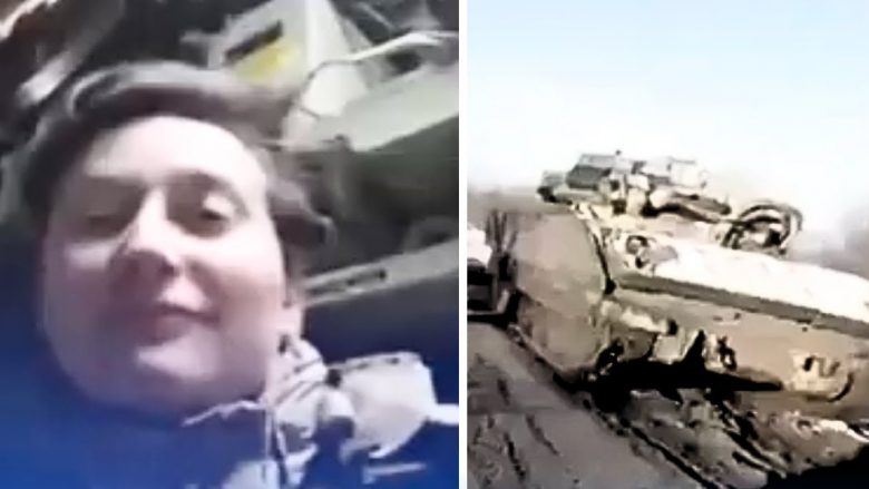 Ushtarja ukrainase shkatërron autoblindën ruse – e godet me ‘Bradleyn amerikan’ 