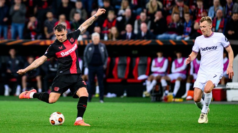 Leverkuseni i Granit Xhakës vazhdon me fitore, triumfon ndaj Ëest Hamit