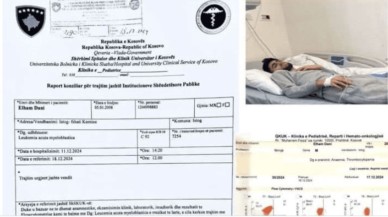 16 vjeçari nga Istogu diagnostikohet me leukemi akute, familja kërkon ndihmë për shërimin e tij