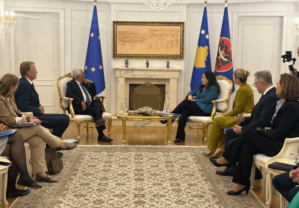 Osmani takohet me presidentin e Këshillit Evropian, Antonio Costa
