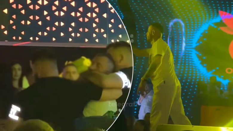 Reperi shqiptar përplaset me një person në koncert, ndërhyn sigurimi