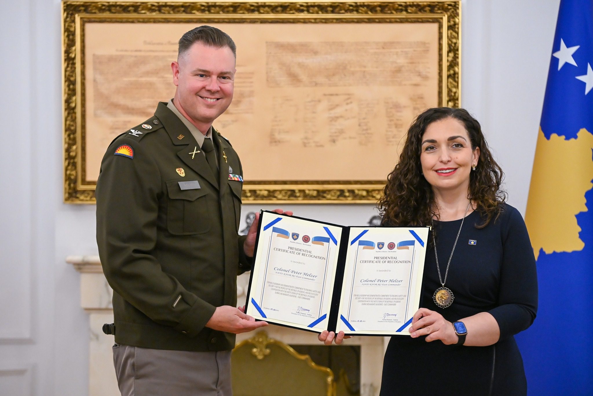 Presidentja takohet me komandantin në largim dhe atë të ri të KFOR-it amerikan