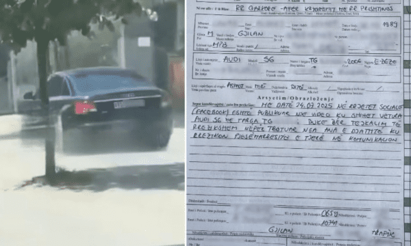 Mërgimtari bën tejkalim në Gjilan duke shfrytëzuar trotuarin