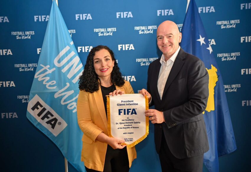 Presidentja Osmani sot dekoron presidentin e FIFA-s, Gianni Infantino