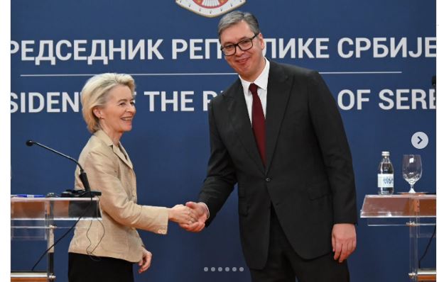 Von der Leyen dhe Vuçiq diskutojnë për dialogun Kosovë – Serbi