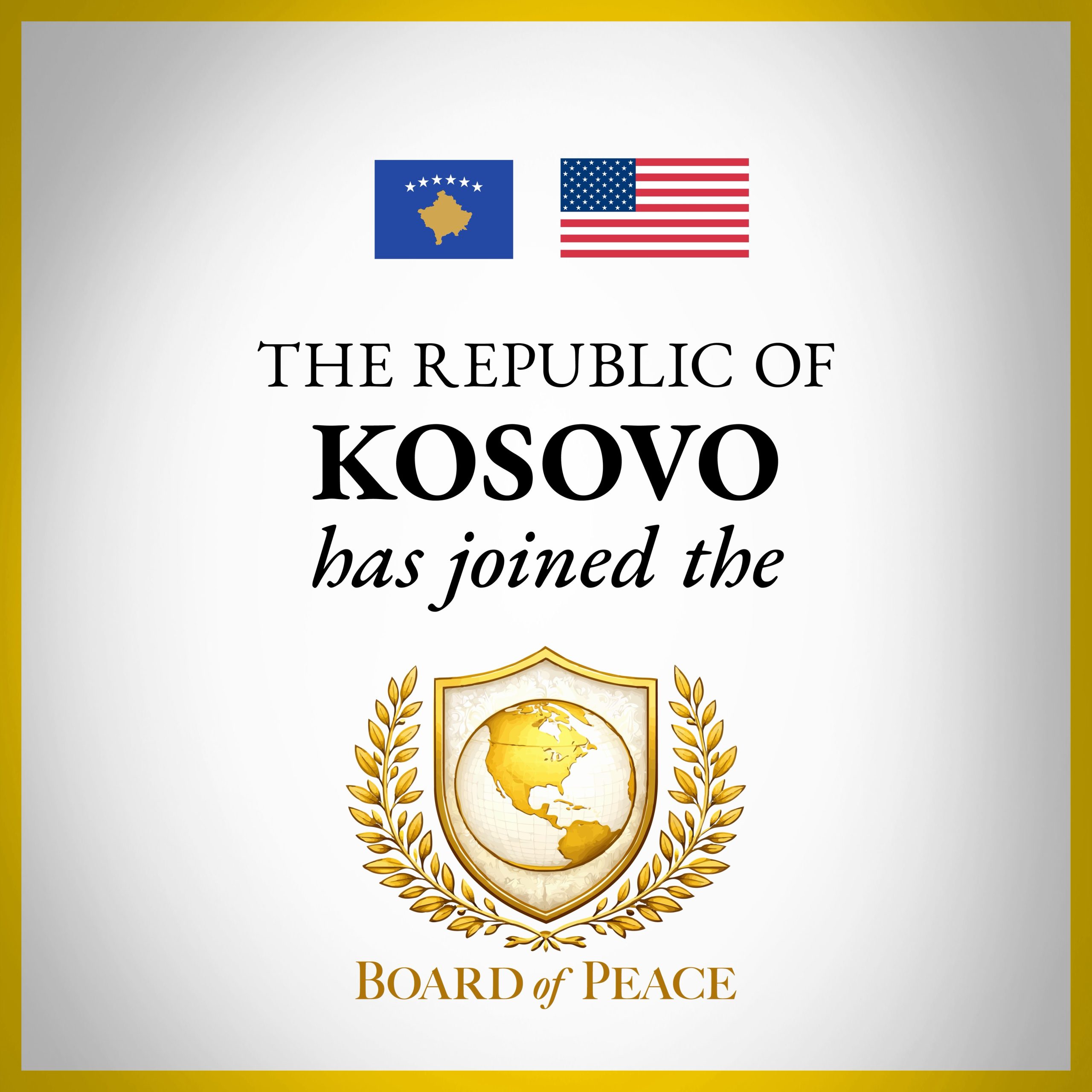 Bordi i Paqes e mirëpret Kosovën si anëtare themeluese të organizatës