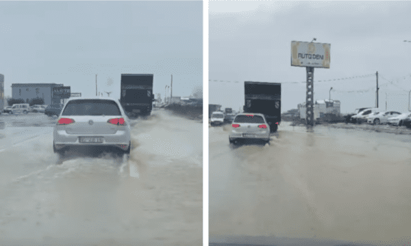 Reshje të mëdha shiu: Rruga Lipjan–Ferizaj vërshohet nga uji