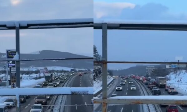 Kolonë e gjatë automjetesh në aksin Komoran–Prishtinë