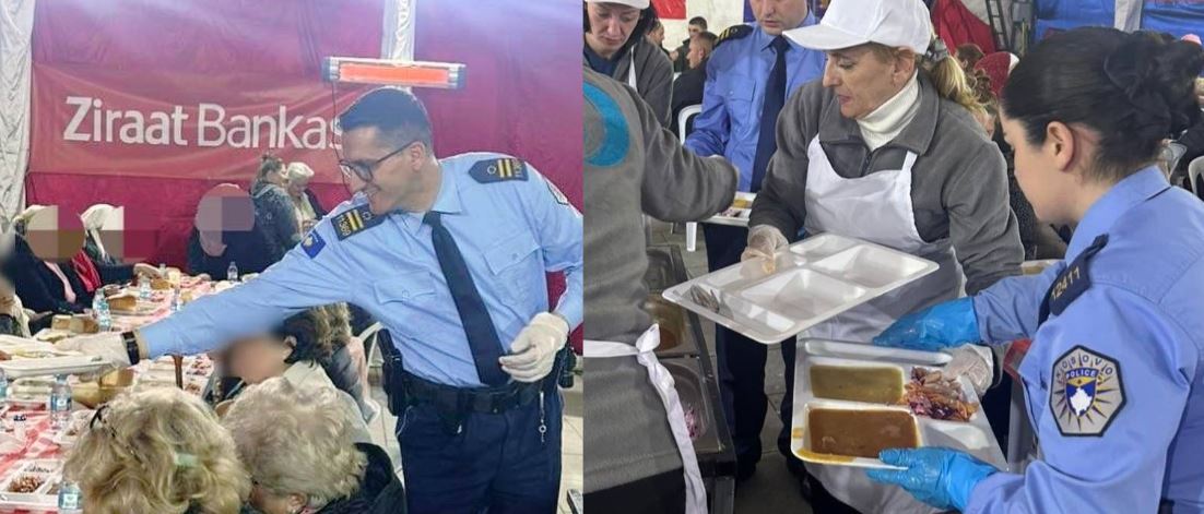 Policët e Mitrovicës së Jugut shpërndajnë ushqim gjatë iftarit