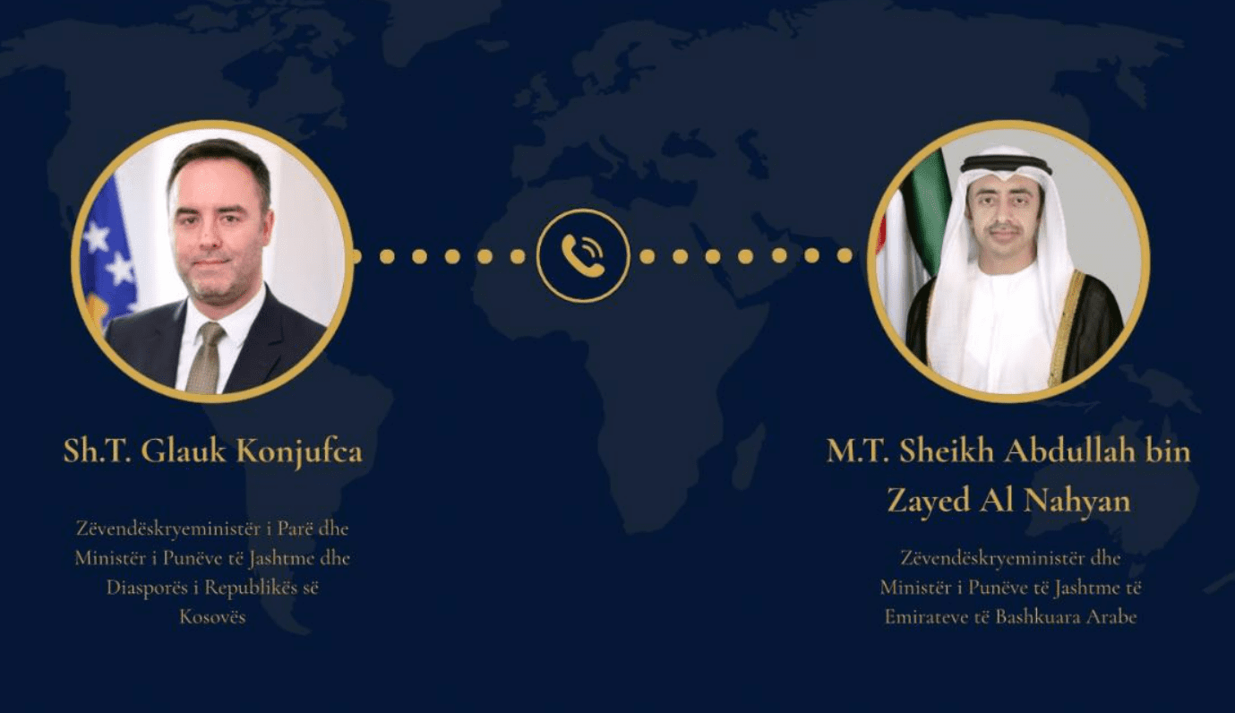 Konjufca dënon sulmet e Iranit, në bisedë me kryediplomatin e Emirateve të Bashkuara Arabe