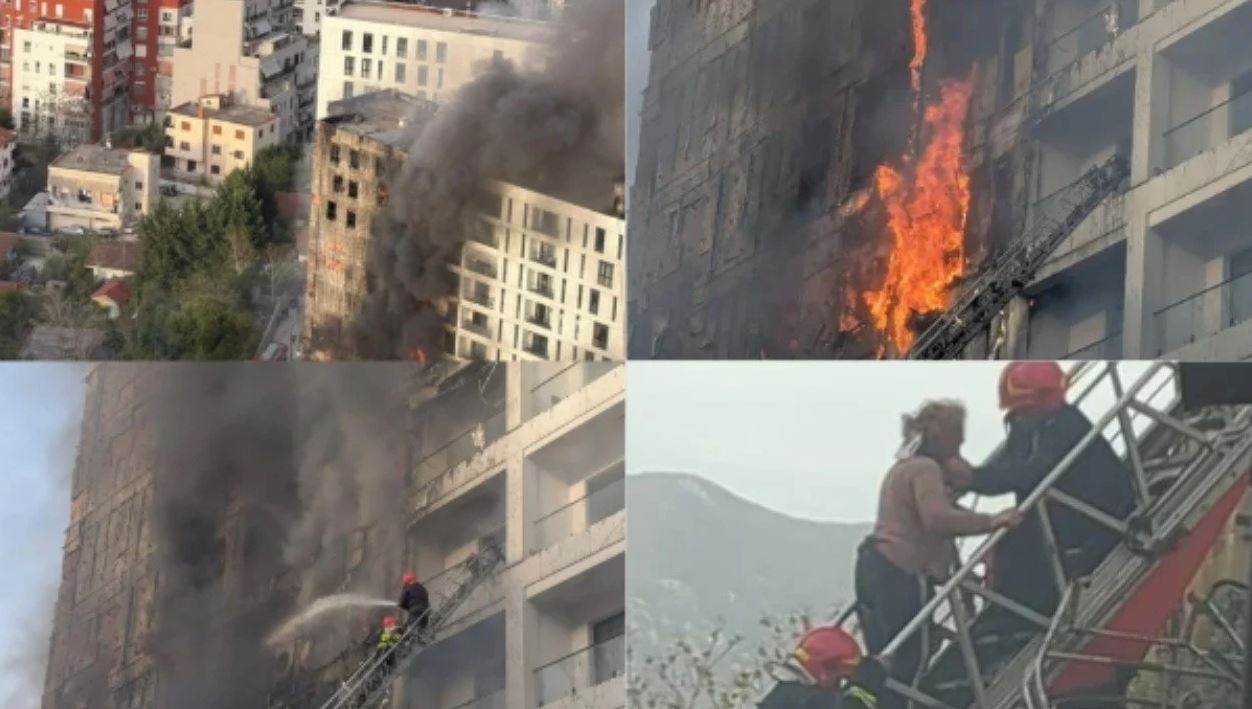 Shtatë të lënduar nga zjarri i madh në Tiranë