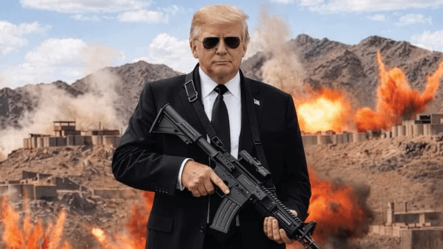 “Jo më djalë i mirë”, Trump poston foto me mitraloz si mesazh ndaj Iranit