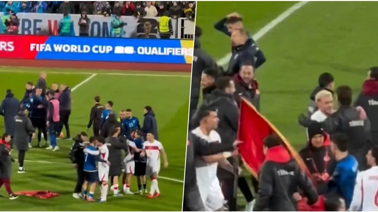 Tifozi kosovar e gjuajti flamurin kombëtarë në tokë, futbollisti turk e mori atë dhe ia dha Rashicës