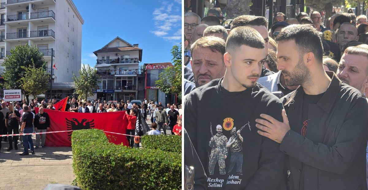 “Kush sulmon UÇK-në, sulmon lirinë” – Protestë në Klinë kundër vendimit të Speciales, në ballë djemtë e Krasniqit dhe Selimit