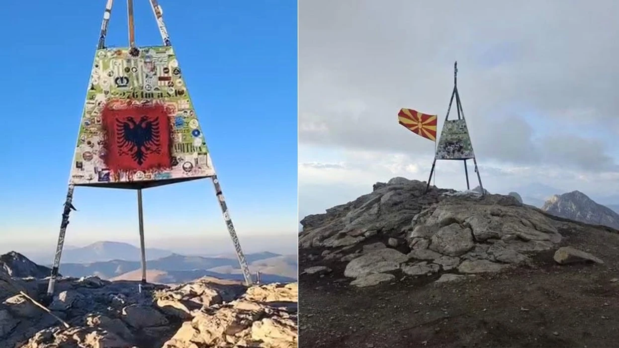 Rikthehet flamuri kuqezi në majën e Korabit, largohet ai maqedonas